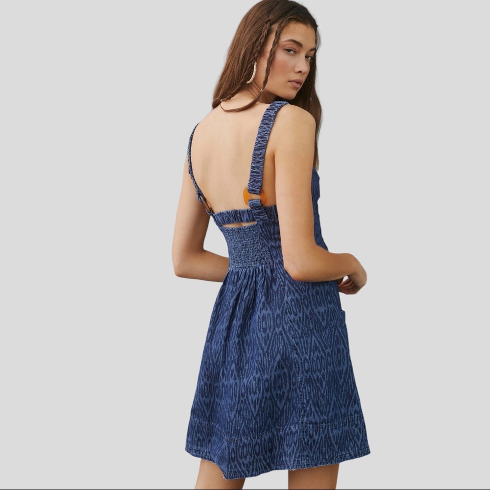 NWT Pilcro Ikat Denim Mini Sundress - Picture 2 of 8